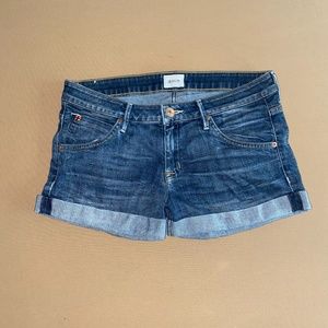Hudson Hampton Cuffed Denim Shorts Distressed
